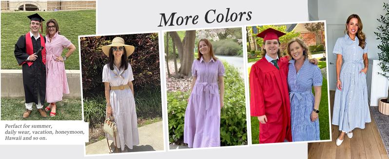 CHARTOU women's summer striped shirt dress casual short sleeve ruffle dress with belt Blue Shortsleeve CHARTOU women's summer striped shirt dress casual short sleeve ruffle dress with belt Blue Shortsleeve