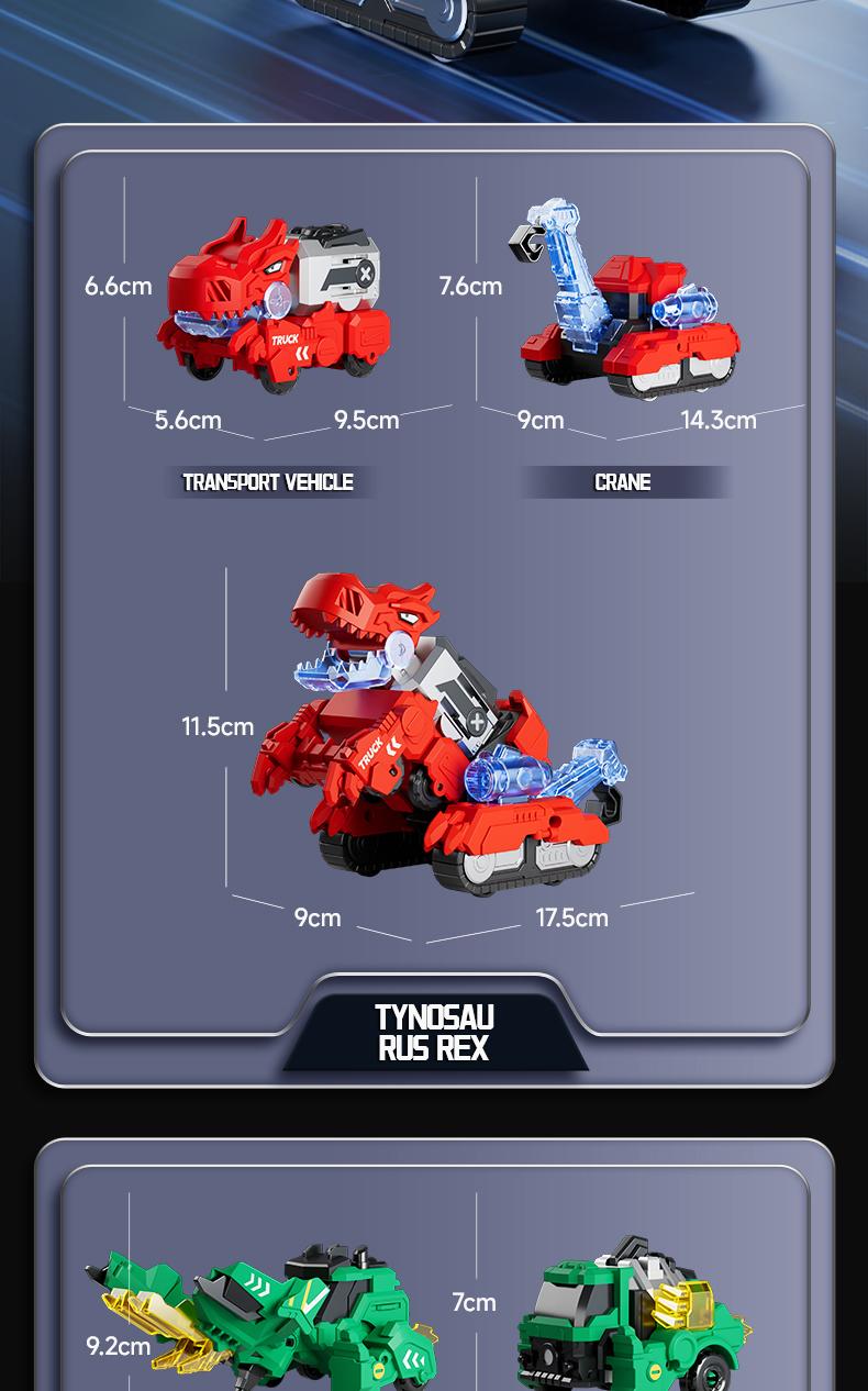【The best Valentines gift】Exchange Gift Cool STEM Toy Perfect Gift for Toddlers 6-in-1 Magnetic Dinosaur Transformer Car | Auto Collision to Dragon & Unicorn! Build-Your-Own Design for Fun