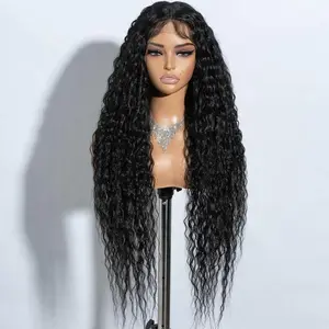 Noble 34 Inch Long Curly Synthetic Lace Front Wigs Pre Plucked With Baby Hair Bang