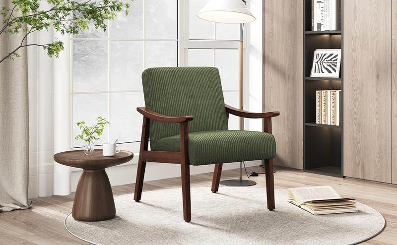 Yaheetech Accent Chair, Mid-Century Modern Armchair with Solid Wood Legs Reading Leisure Chair with High Back for Living Room Bedroom Yaheetech Accent Chair, Mid-Century Modern Armchair with Solid Wood Legs Reading Leisure Chair with High Back for Living Room Bedroom