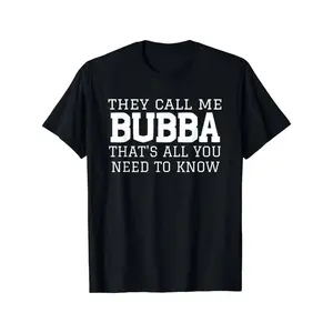 Graphic tees Men's & Boys' National Bubba Day Graphic T-Shirt - Bold "They Call Me Bubba" Slogan & Geometric Pattern