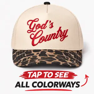 GOD'S COUNTRY Embroidered Two-Tone Trucker Hat Adjustable Snapback Cotton Canvas Baseball Cap
