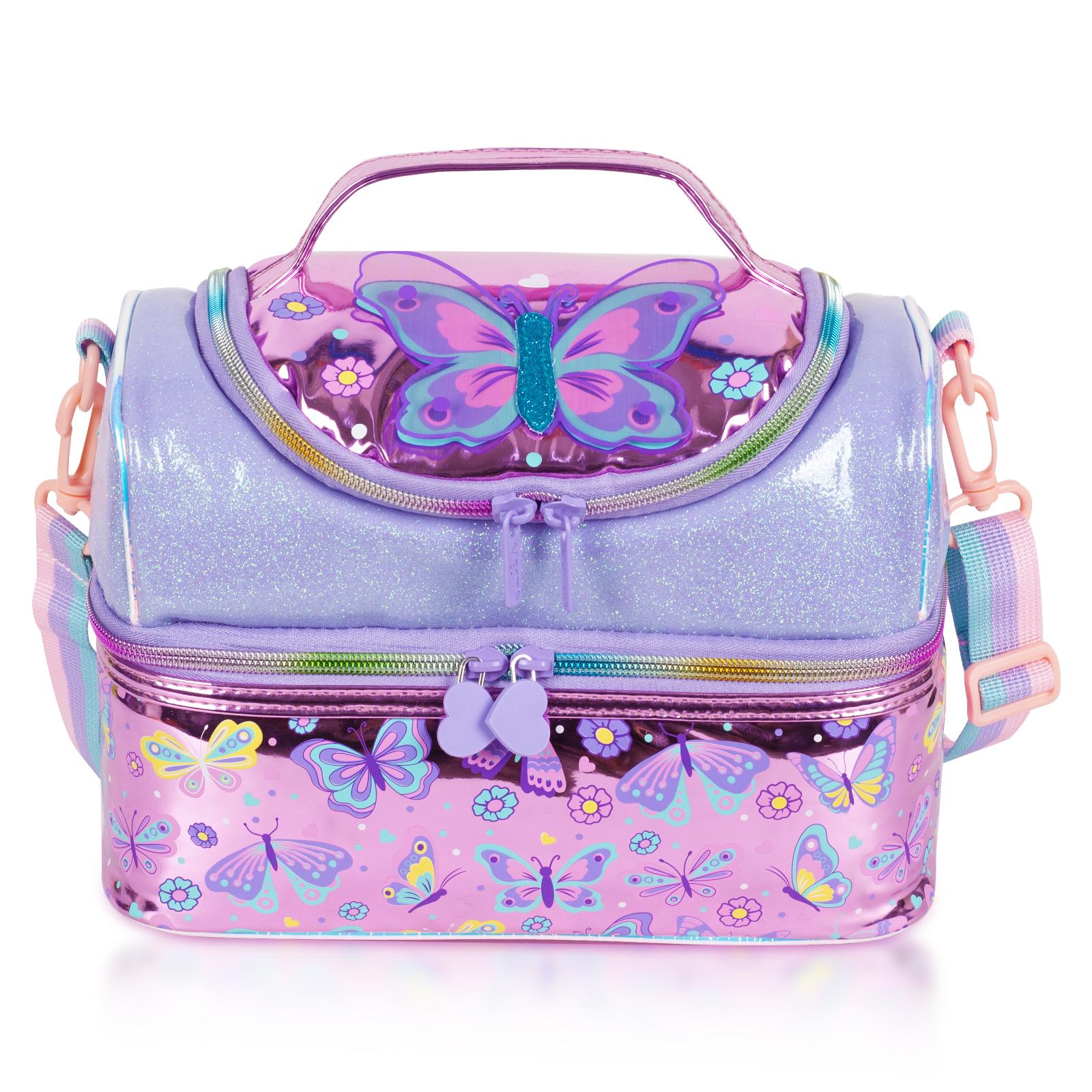 Double Decker Insulated Lunch Bag Tote - 27x18x18cm with Adjustable Strap, 3D Cat Design, Waterproof PU Material, Ideal for Picnic, Party & Travel Zipper Colorful