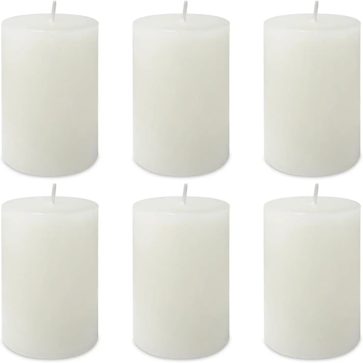 6 Pack 2x3 inch Pillar Candles White Unscented Votive Candle for Celebration Home Decoration Dripless and Long Burning Time