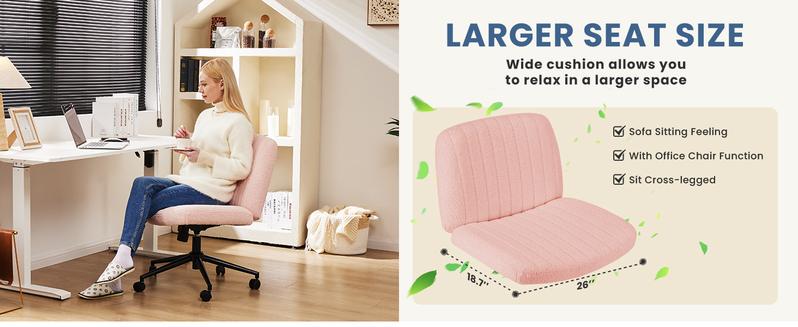 【Star Furniture】Height Adjustable Criss Cross Chair with No Wheels / with Wheels - Office Wide Swivel Home Office Desk Chairs Reading Chair