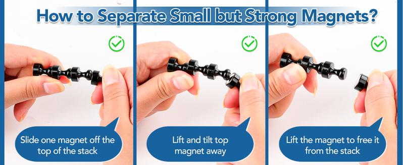 [New Deal]  12Pcs Black Fridge Magnets, Small and Strong Magnets for Whiteboard, Office, Classroom, Map, Kitchen