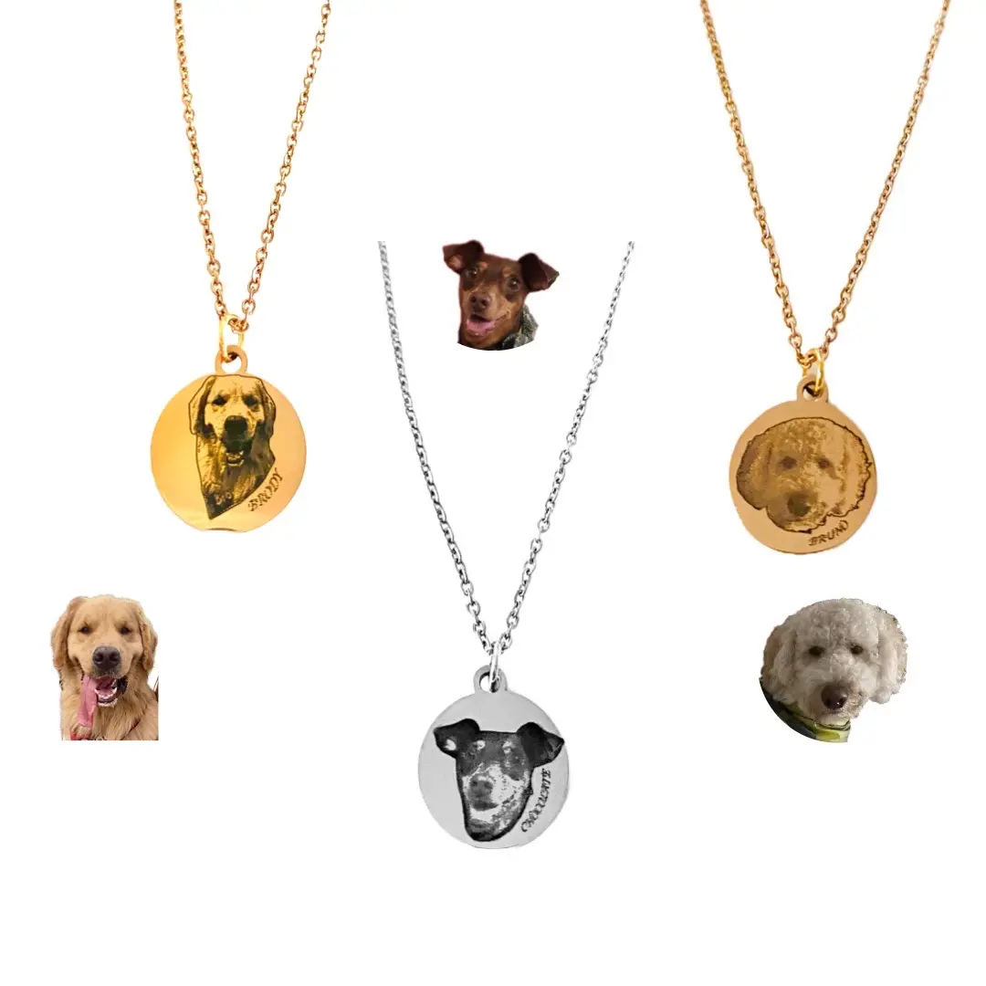 Custom pet portrait necklace Female Anniversary Birthday Daily Auspicious