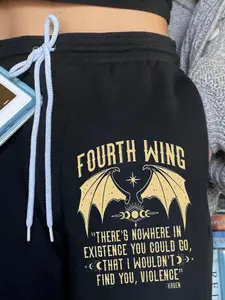Vintage Fourth Wing Sweatpants, Basgiath War College Pants, Fourth Wing Darkacademic Print Training, Fantasy Romance Book Sweatpants, Bookish Gift -Trendy Top Sweatpants