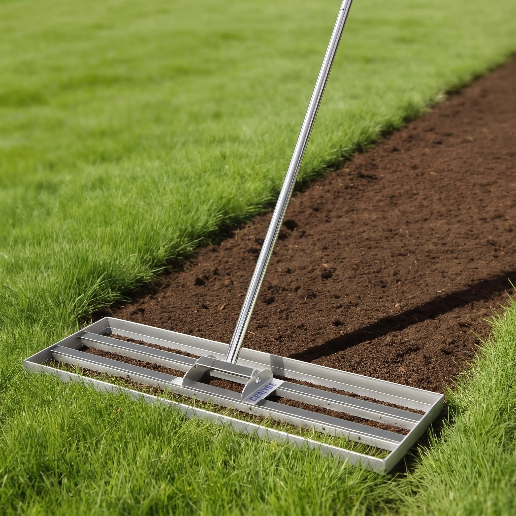 Garvee Lawn Leveling Rake - 30x10 in, 6FT Extendable Solid Metal Handle (Telescopic Pole), Ideal for Topsoil, Sand, Golf Course Landscaping, Extendable Arm