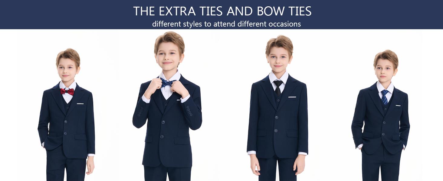 8 Piece Boys Suit Set-Size 2 to Size 20, Formal Slim Fit Boys Suit, Gift for Boys, Toddler, Teenage, Kid, Young Adult, Wedding, Graduation, Churches