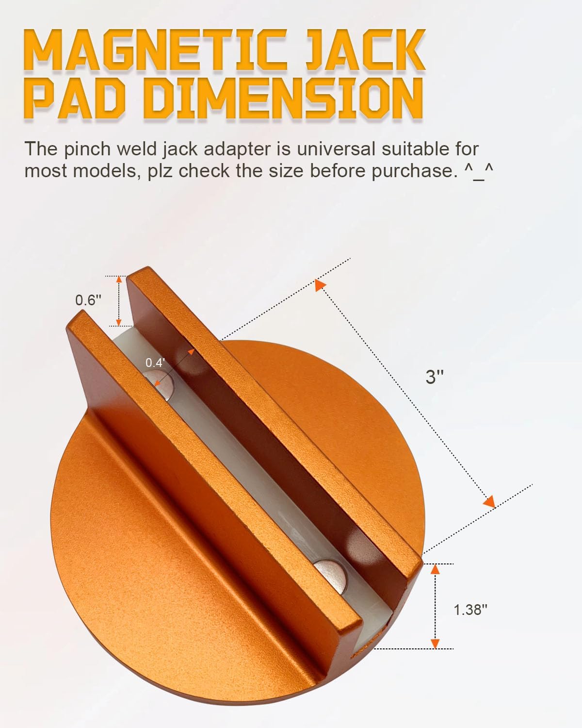 SnapFixMate Large Universal Aluminum Slotted Grooved Magnetic Jack Pad, Frame Rail Protector Compatible with Most Jacks and Cars, Use for Car SUV Truck Pickup Maintenance,Repair and Tire Replacement