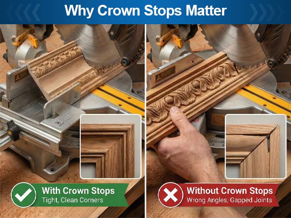 AltitudeCraft Miter Crown Stops & Protractor for Trim Molding DW703–DW718 Saws