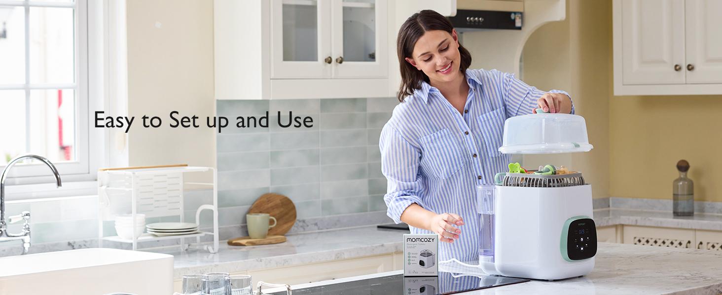 Momcozy KleanPal Pro Baby Bottle Washer - Sterilizer & Dryer Combo for Easy Cleaning - Bottle Washer Machine for All Bottles, Pump Parts & Baby Item Care - Save Time & Effort