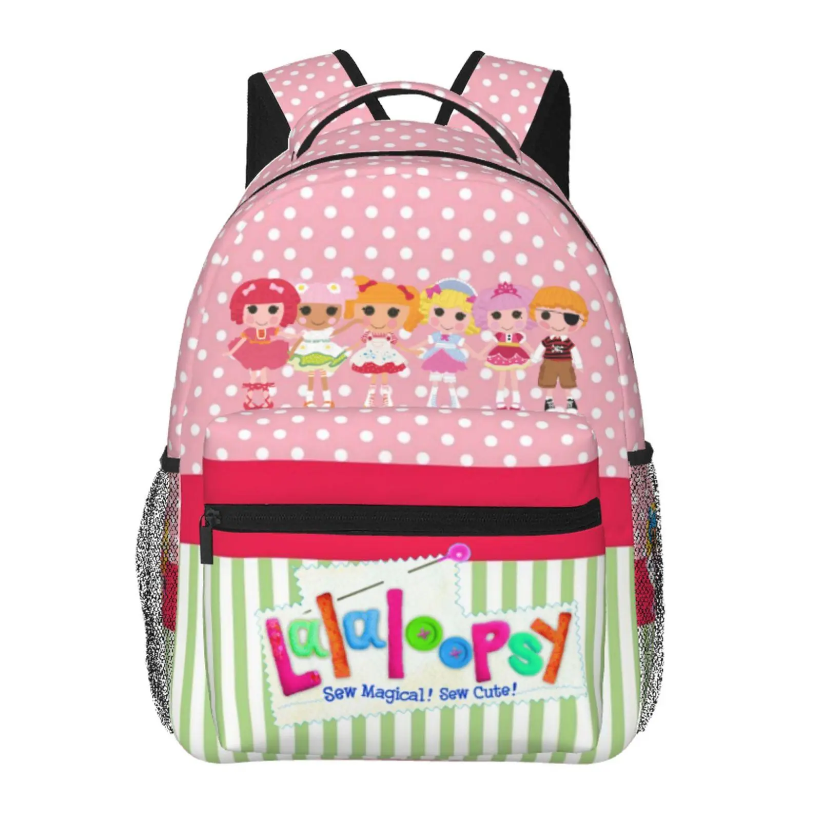 Lalaloopsy Backpack for Kids GirlsWe're Lalaloopsy Netflix Cute Aesthetic School Backpack with Multi-Pocket,MGA Lalaloopsy Lightweight Bookbag ,Large Capacity Casual Daypacks for Middle High School College