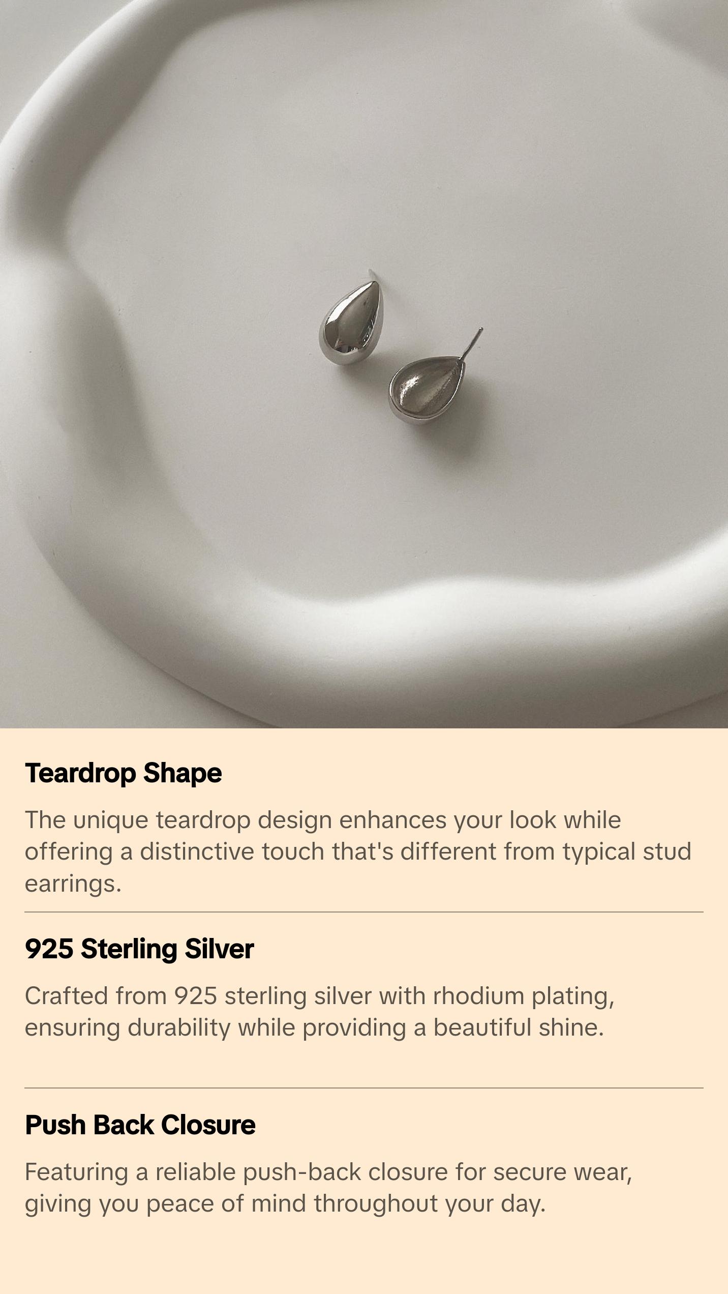 Teardrop Stud Earrings