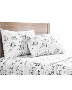 Hiend Accents Unisex 200Tc Cotton Ranch Life 4 Piece Sheet Set King Size - Ss2138-Kg-Bk