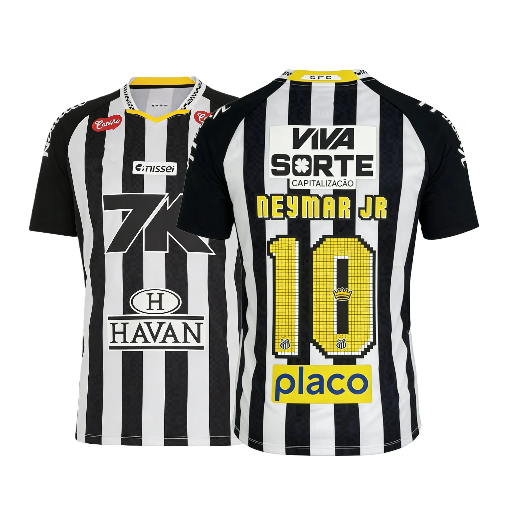 25 26 Santos FC Away Black NO.10 Neymar JR Short Sleeve Soccer