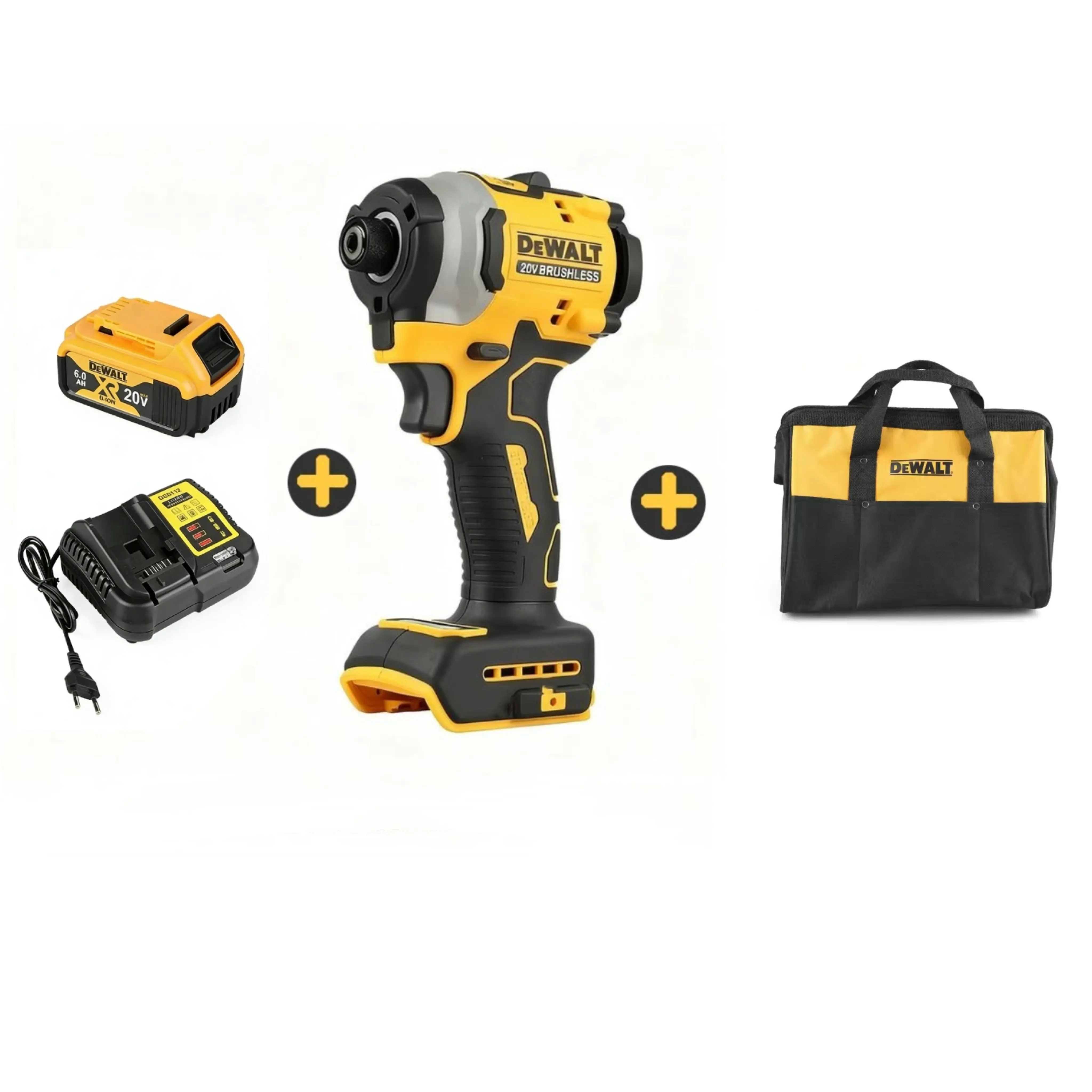 DEWALT 20V Brushless Motor Cordless Drill, 205NM Torque Rechargeable Professional Power Tool with Batteries, Drilling/Screwing & DIY Capabilities, Kit