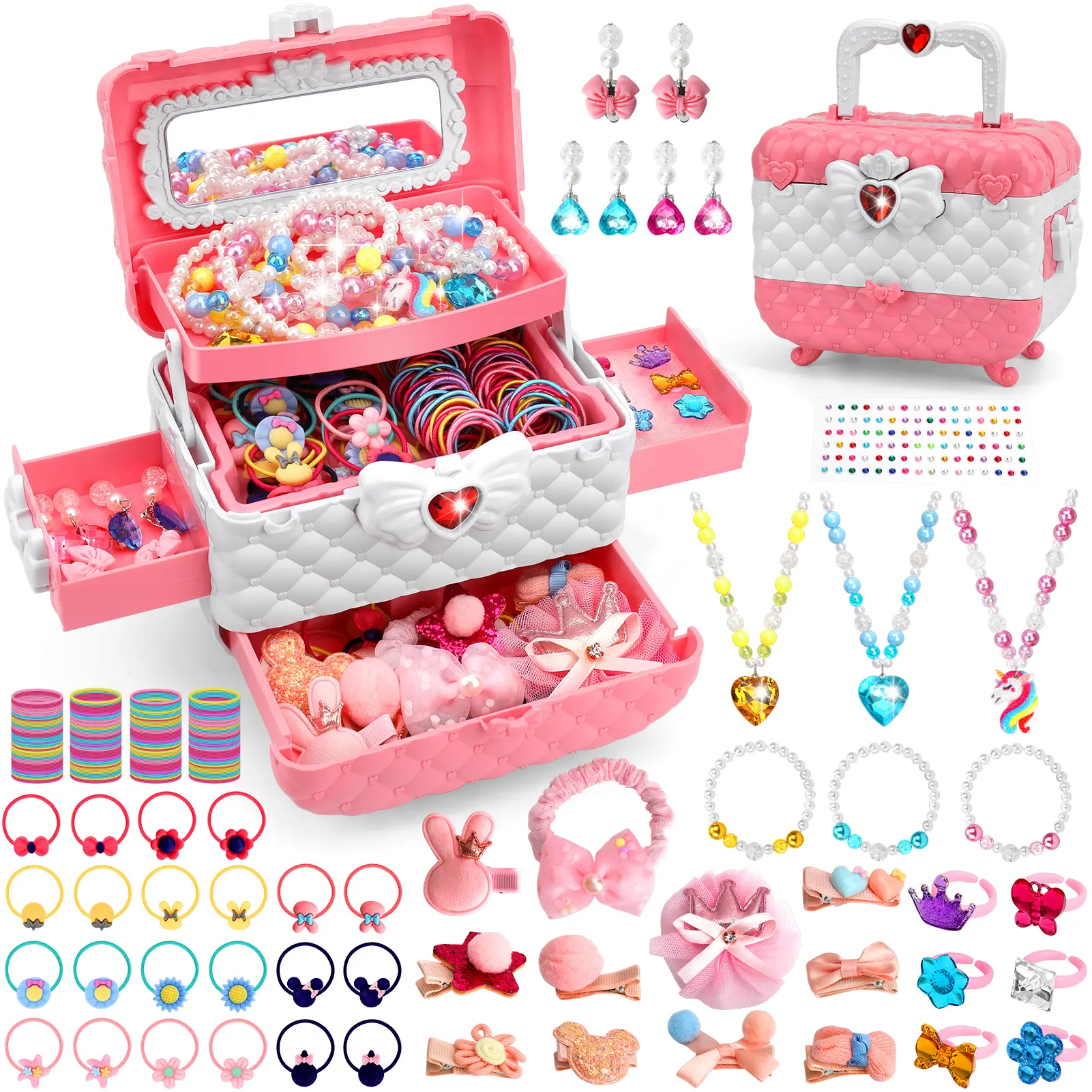 DeluxeGirls Princess Dress Up & Jewelry Set, Kids Pretend Play Beauty Toys  with Storage Box, Hair Accessories, Necklaces, Earrings, Rings, Bracelets,  Ideal Birthday Gift for Girls Age 3-12 - TikTok Shop