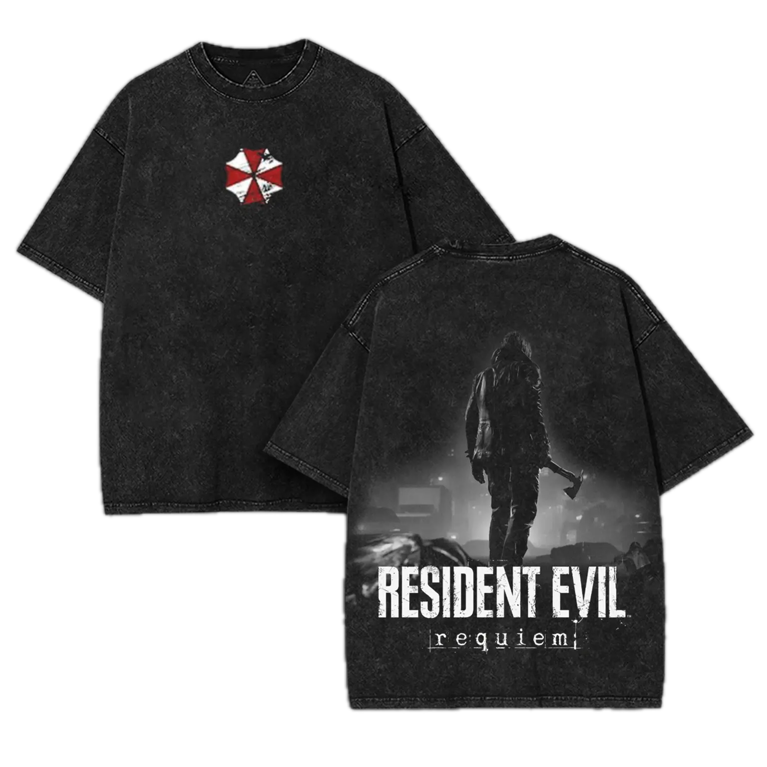 Resident Evil Requiem - Leon S Kennedy RE9 horror Game Washed Tshirt 2 ...
