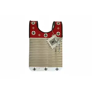 Small Handmade RED & WHITE Zydeco Washboard Rubboard