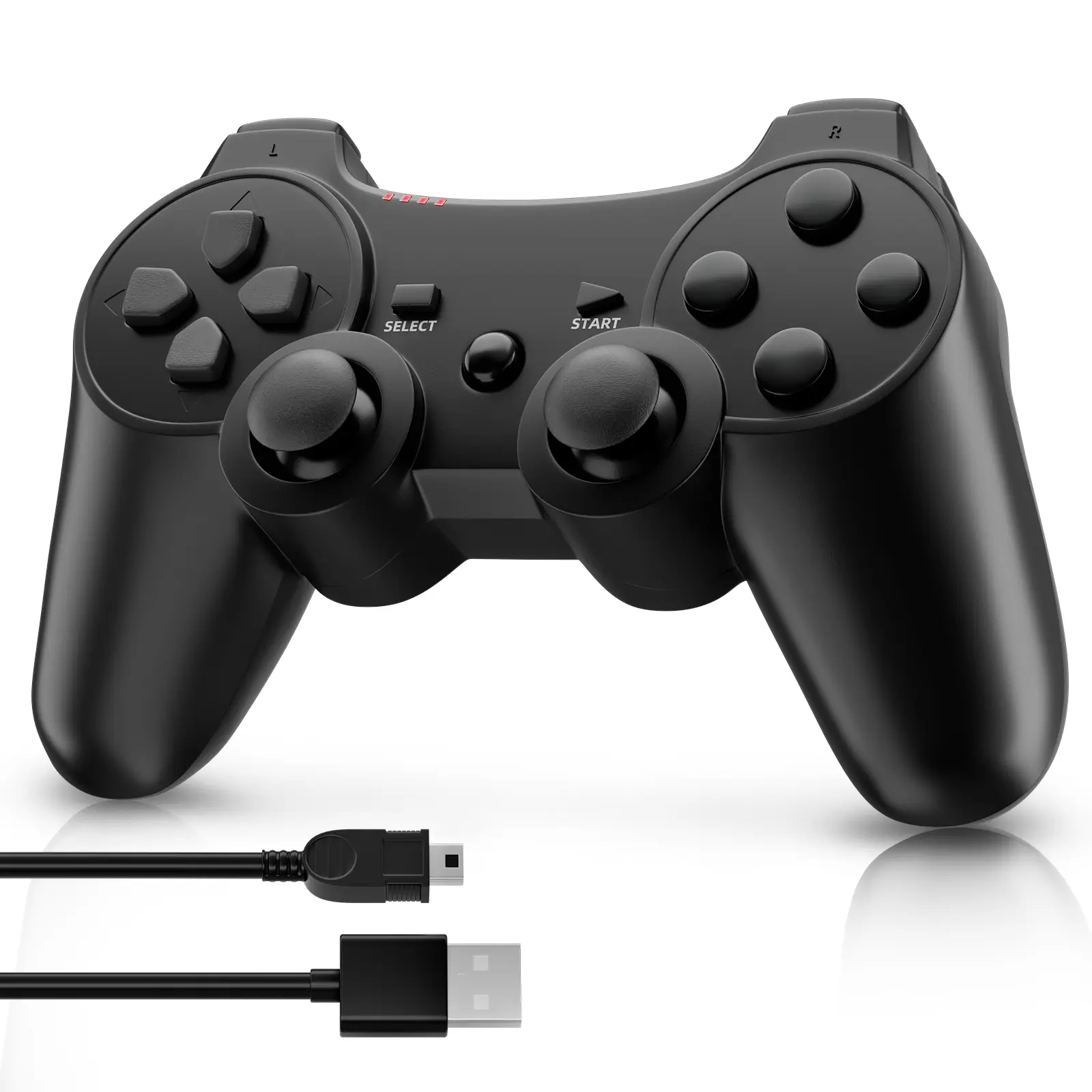 ISHAKO Wireless Controller For PS3/PC/Laptop, Wired for PS2, Gaming Accessories, With Double Vibration, Six Axis Gyroscope, Gamepad, P3 BlackB
