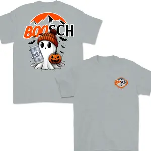 Boosh Light Cute Boo Ghost Halloween 2 Sided T-Shirt, Busch Light Halloween Shirt For Men And Women, Halloween Cute Ghost Trendy Shirt