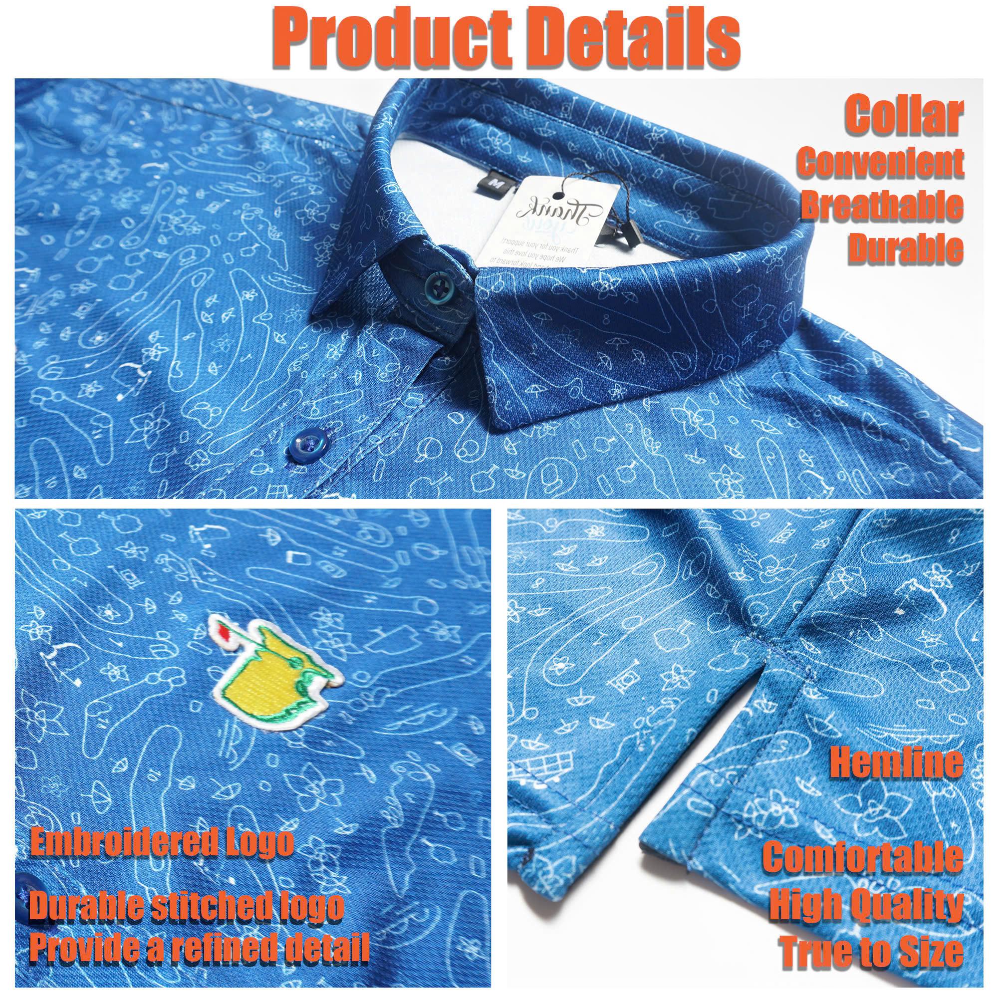 Mens Golf Polo Shirt – Short Sleeve, Moisture Wicking, Athletic Fit with Premium Embroidered Masters Golf Logo