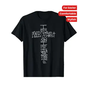 Burning ManEaster Cross T Shirt Black Comfortable And Stylish Family Apparel