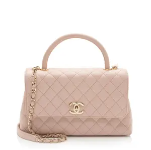 Pre-owned CHANEL Leather Shoulder Bags Caviar Coco Top Handle Small Flap Bag