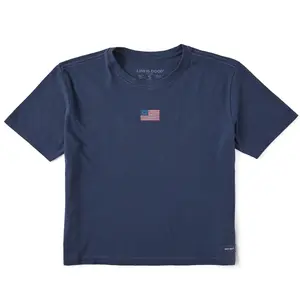 Women's Bert's Smile Flag Short Sleeve Crusher Boxy Tee