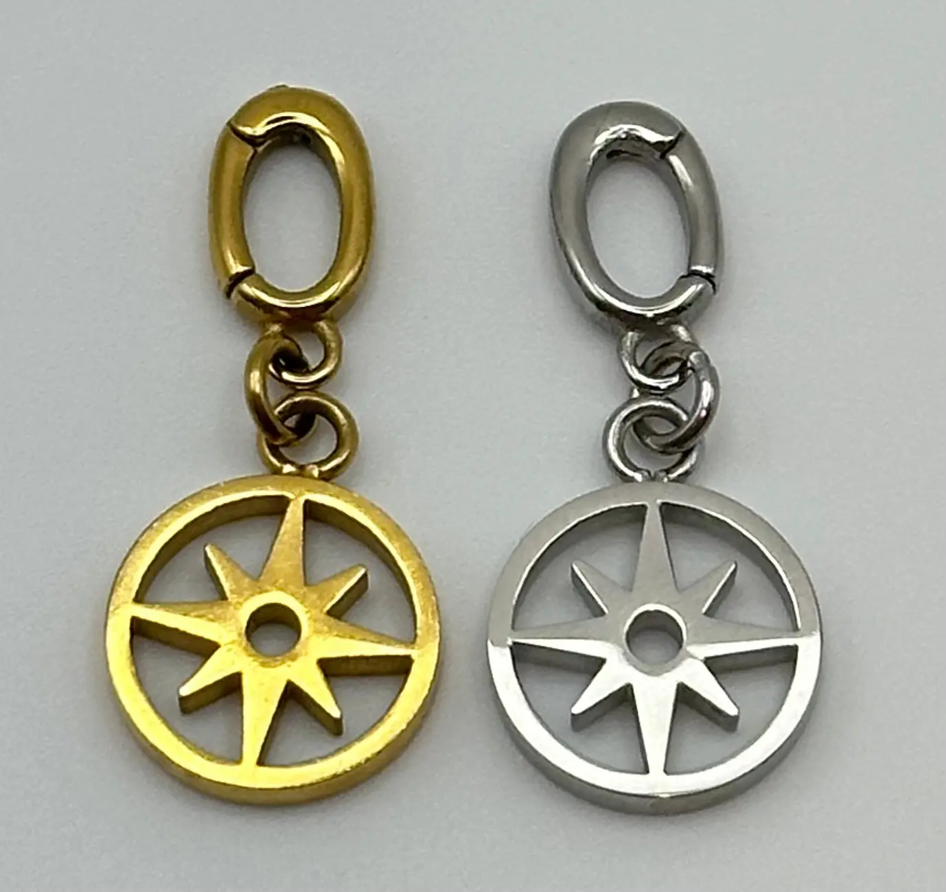 Compass Charm Trust the Journey Meaningful Interchangeable Jewelry Gold Silver Waterproof Gift for Her
