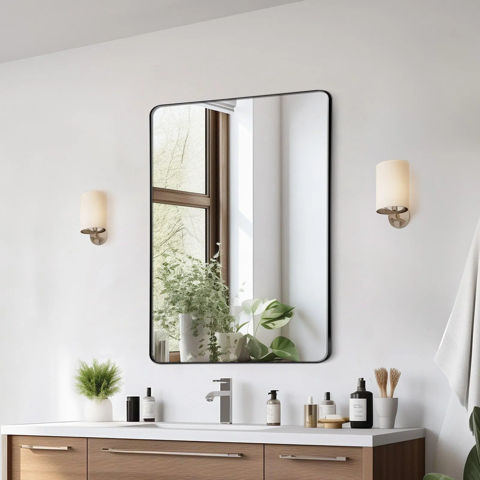 【SummerFinds】Square Wall Mounted Mirror 22" x 30" Mirror with Aluminium Alloy Frame