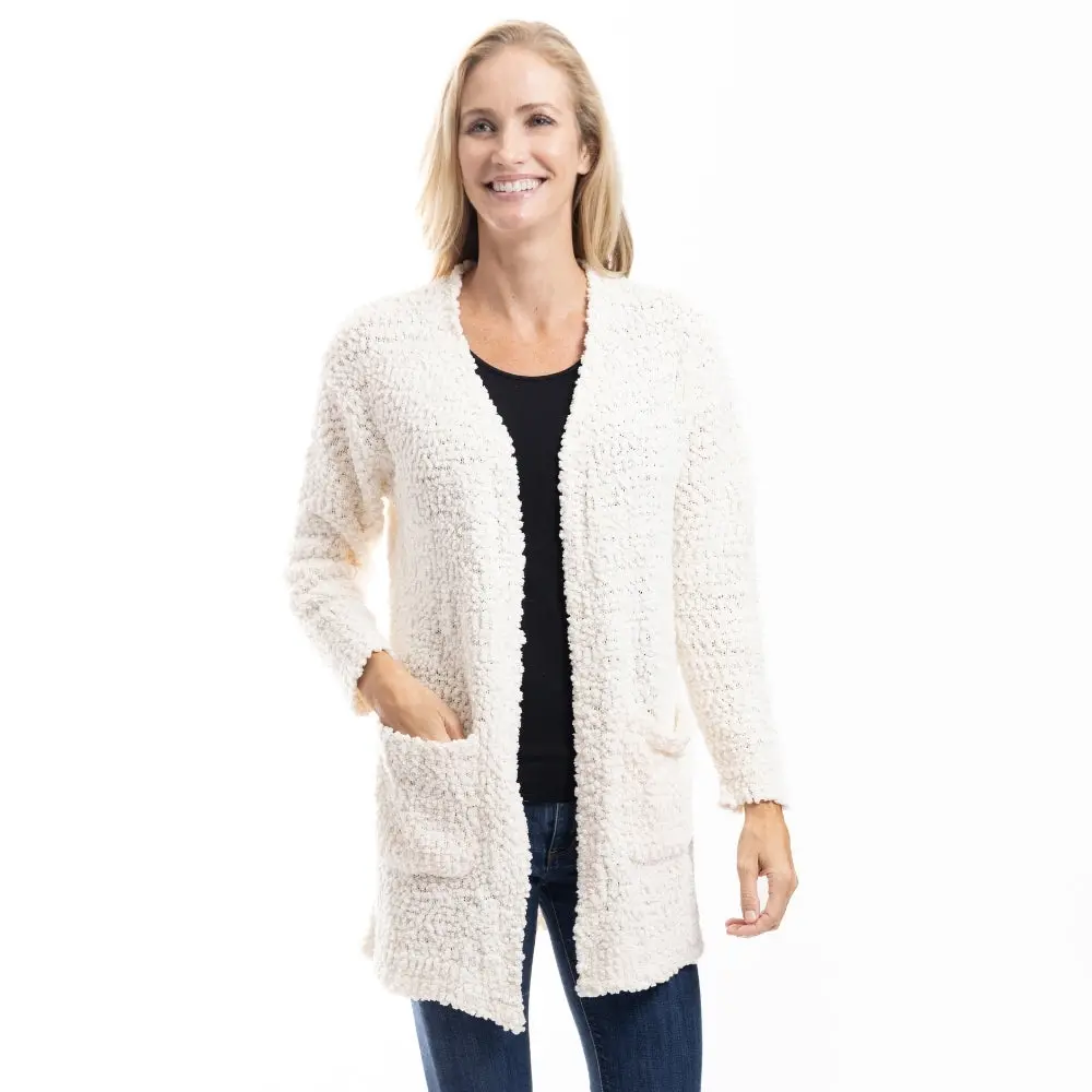 CozyLux Chenille Open Front Cardigan Chunky Comfort Comfortable Womenswear