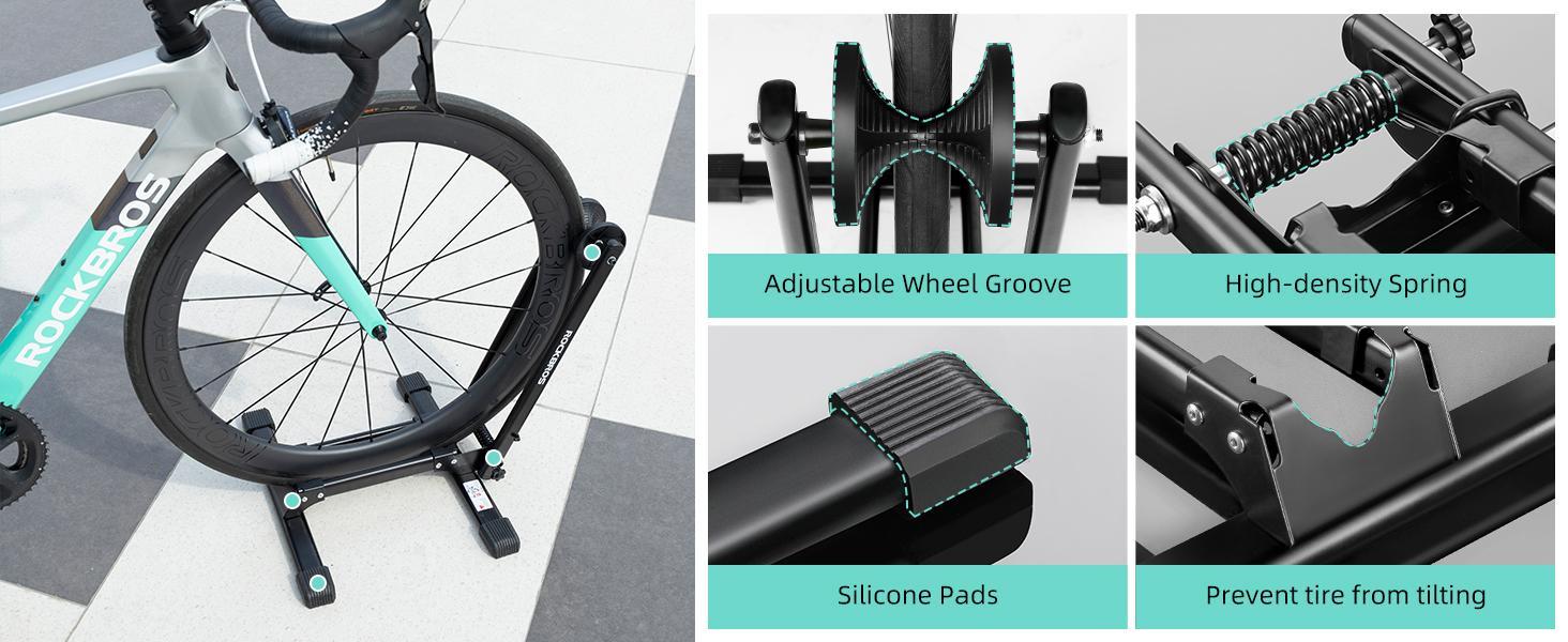ROCKBROS Foldable Bike Stand Floor Bike Parking Stand Bike Holder 20"-29" Mountain Road Indoor Outdoor Garage Storage