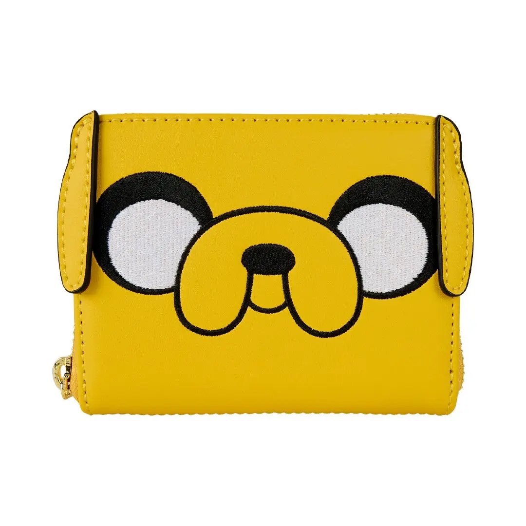 Loungefly Adventure Time Jake Cosplay Faux Leather Wallet, Zip Around Card Holder with Applique and Debossed Details, Fans, Casual Wear, Graphic, Lightweight