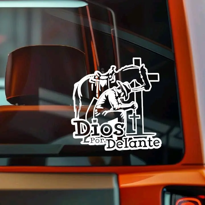 Dios por.delante Car Sticker 10x12 cm Dripping Design for Auto Decal sign