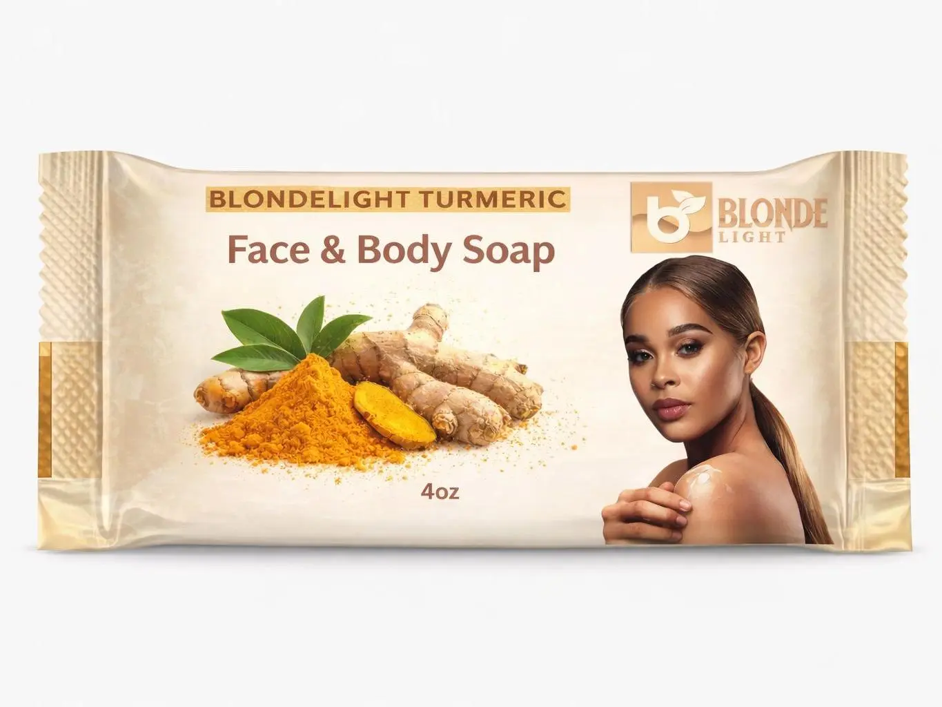 BLONDELIGHT Turmeric Cleanser Soap for Face & Body, Daily Body Care Soap Infused with Raspberry & Papaya, Coconut, Fresh And Clean, Solid Bar, Adults, All Skin Types, Hydrating, Alpha Arbutin Tone, Alcohol Free, Beauty Bar