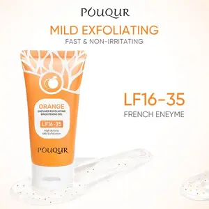 POUQUR Orange Exfoliating Gel - Instant Dead Skin Remover & Pore Cleaner | Brightening Face & Body Peeling Gel (100g Big Size)