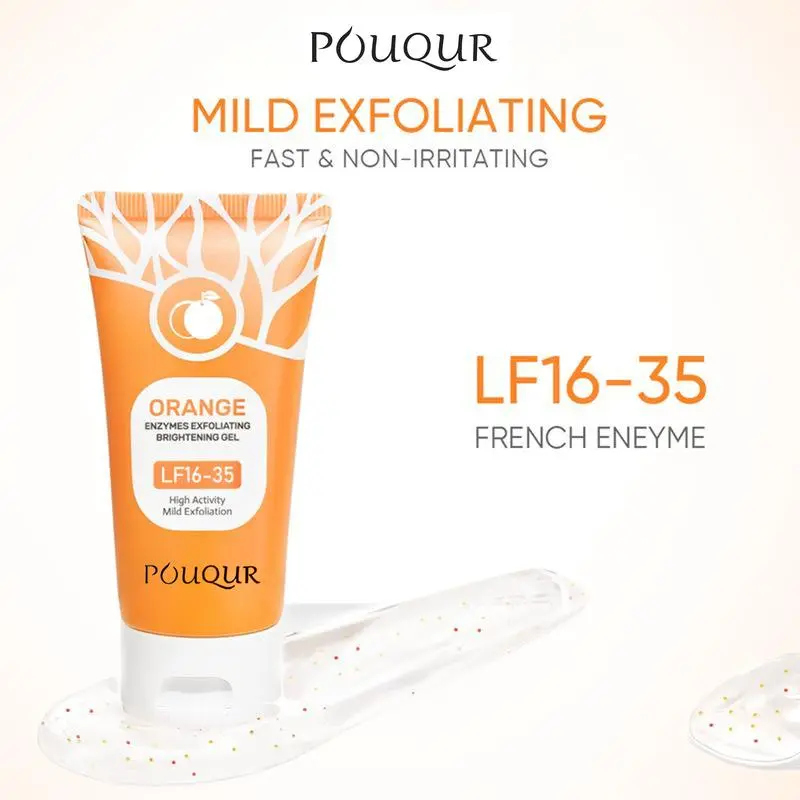 POUQUR Orange Exfoliating Gel - Instant Dead Skin Remover & Pore Cleaner | Brightening Face & Body Peeling Gel (100g Big Size)