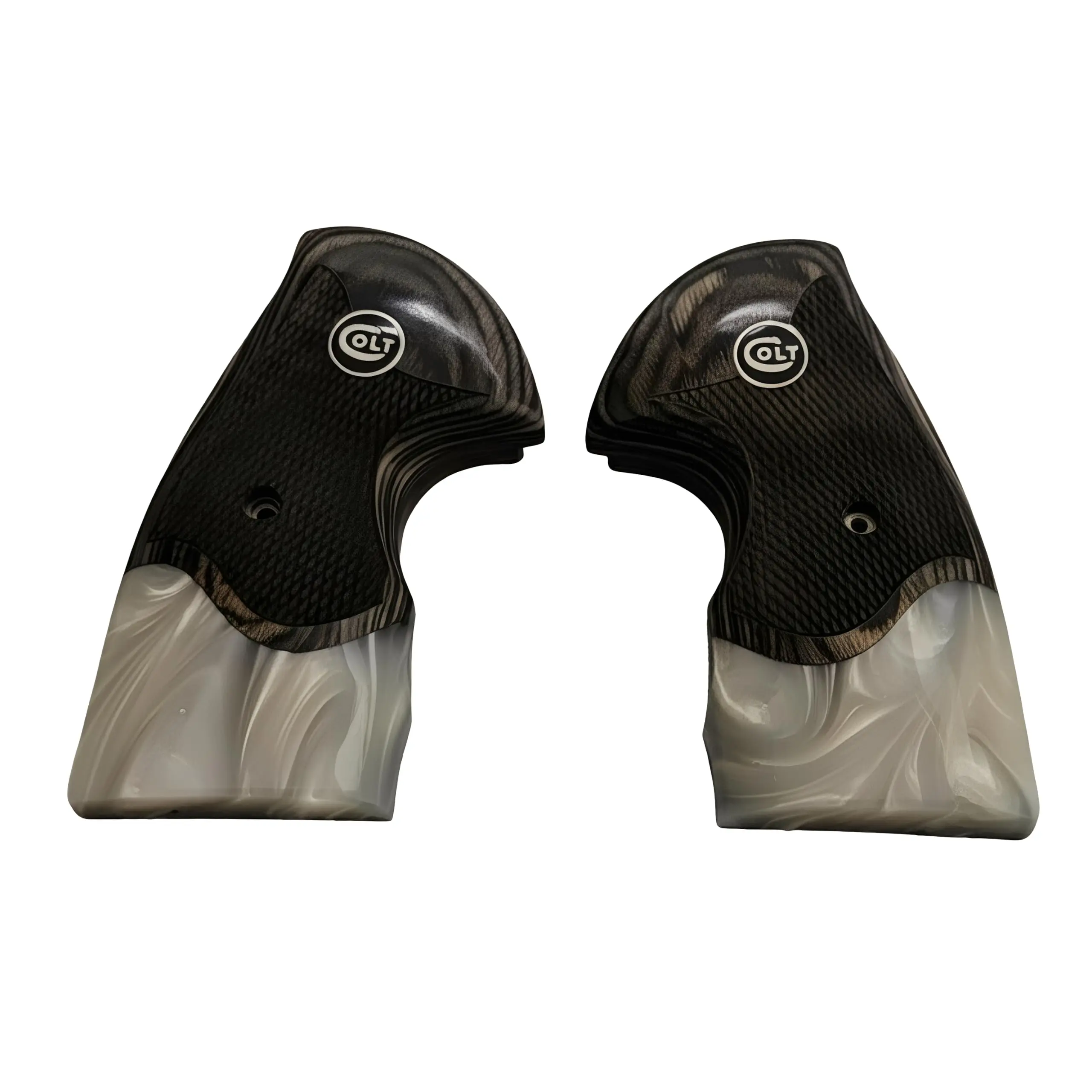 Colt Python Black Rosewood Panels Pearl Acrylic Black Medallion Silver ...