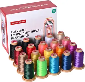 800m*20 colors Richword 108D/2 40wt Polyester Embroidery Thread / Sewing Thread for household single needle embroidery machine