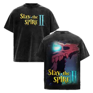 Slay the Spire 2 Game 2026 Washed Shirt Unisex Graphic Tee - Stylish Gaming Print for Deck-Building Fans, Comfortable Cotton Fit for RPG Enthusiasts, Perfect Casual Wear for Card Game Lovers