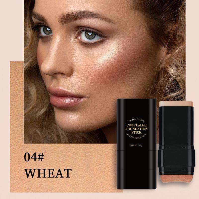 Luminous Dual-Ended Concealer Foundation Stick with Built-in Brushes 24H Long-Lasting Waterproof Sweatproof One-Swipe Even Flawless Base Clear Radiant Skin Foundation Stick Luminous Dual-Ended Concealer Foundation Stick with Built-in Brushes 24H Long-Lasting Waterproof Sweatproof One-Swipe Even Flawless Base Clear Radiant Skin Foundation Stick