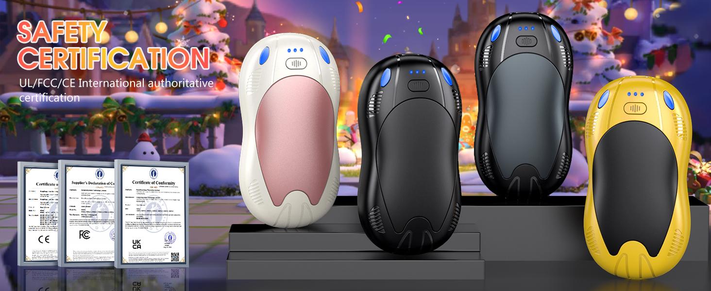 Hand Warmers Rechargeable 4 Pack,10000mAh Portable Reusable Hand Warmer,USB Rechargeable Hand Warmer 3 Heat Levels Up To 55°C For Raynauds,Outdoor,Camping,Women Mens Gifts