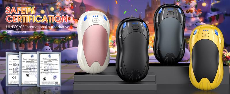 Hand Warmers Rechargeable 4 Pack,10000mAh Portable Reusable Hand Warmer,USB Rechargeable Hand Warmer 3 Heat Levels Up To 55°C For Raynauds,Outdoor,Camping,Women Mens Gifts