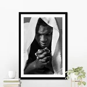 Muhammad Ali Shadow Boxing Training Poster - Vintage Sports Aesthetic Wall Art - Inspirational Athlete Print - Unframed Minimalist Decor