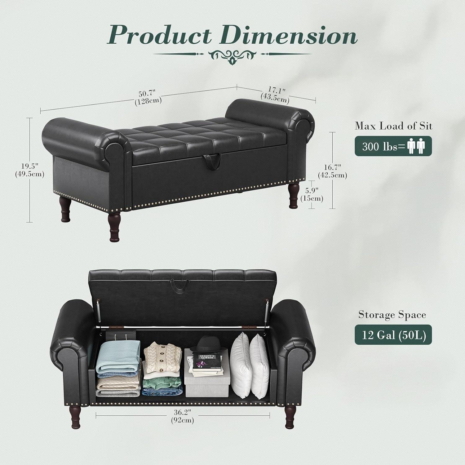 YOUDENOVA 60''/51'' Storage Ottoman Bench, Queen Size End of Bed Storage Bench, Upholstered Sitting Bench for Front Door Entrance,Bedroom,Dining Room, Entryway modern Spring Break YOUDENOVA 60''/51'' Storage Ottoman Bench, Queen Size End of Bed Storage Bench, Upholstered Sitting Bench for Front Door Entrance,Bedroom,Dining Room, Entryway modern Spring Break