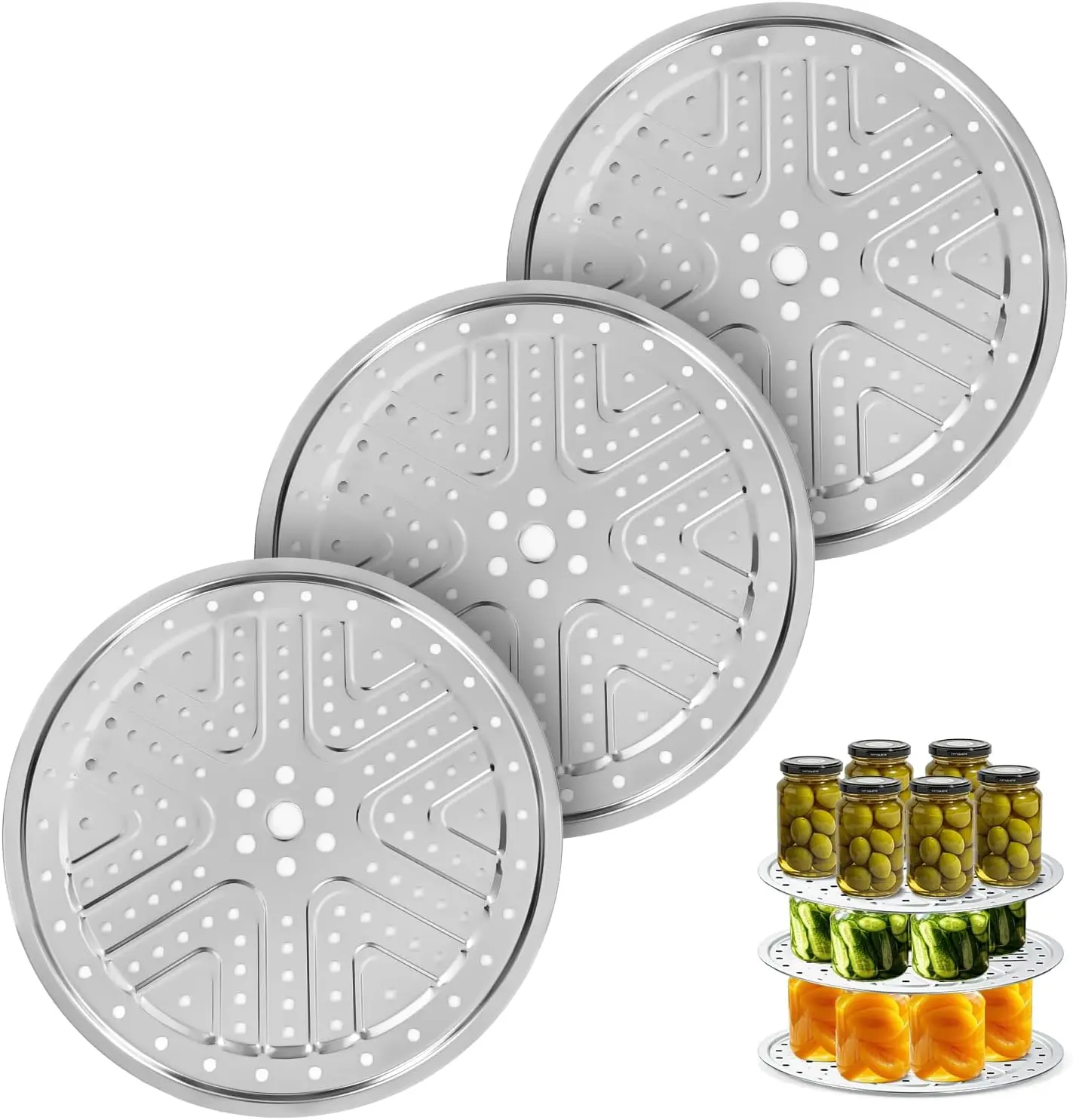 3 Pcs Pressure Canner Racks, 11-inch Pressure Cooker Rack, Stainless Steel Premium Canner Rack for Pressure Canner - Compatible with Presto, All-American and More