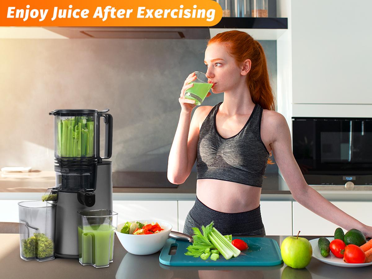 LQZ 350W Cold Press Juicer - Slow Masticating, 4.3&5.4 Inch Feed Chute, High Juice Yield, Easy Clean, 55rpm Technology for Whole Fruits & Veggies LQZ 350W Cold Press Juicer - Slow Masticating, 4.3&5.4 Inch Feed Chute, High Juice Yield, Easy Clean, 55rpm Technology for Whole Fruits & Veggies
